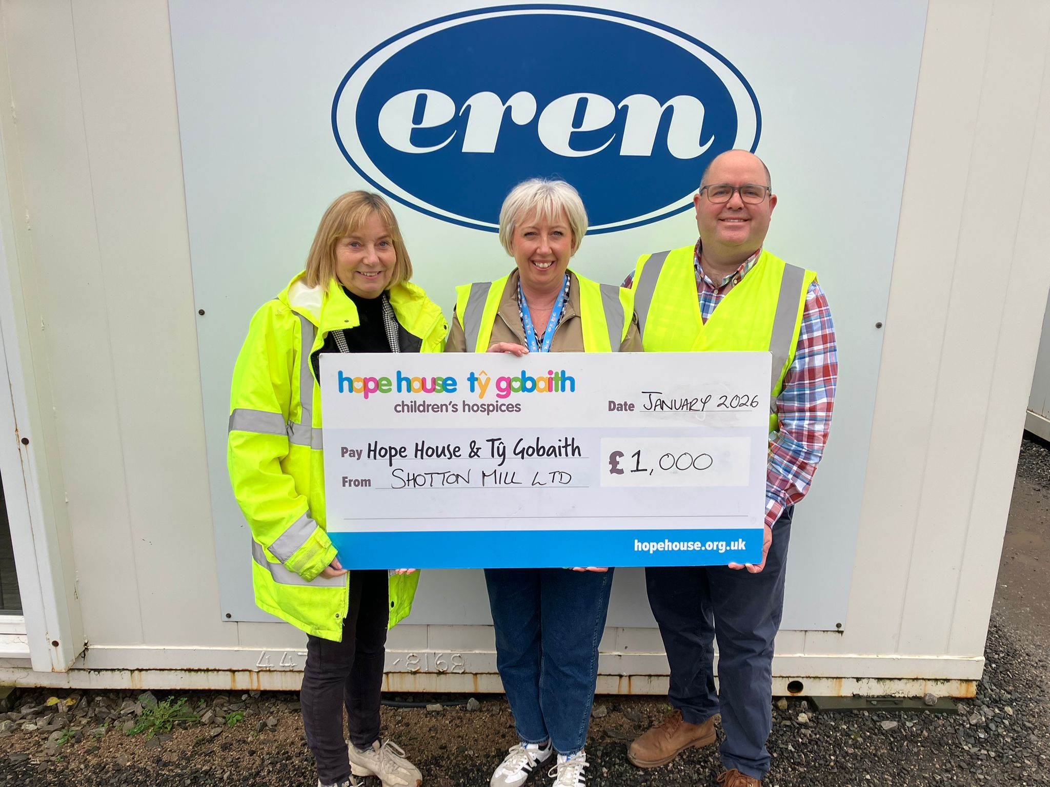 Shotton Mill Supports Hope House and Tŷ Gobaith